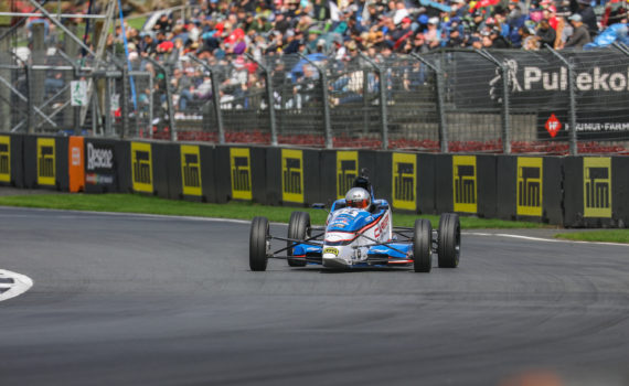 Billy Frazer storms to race win infant of huge Pukekohe crowd